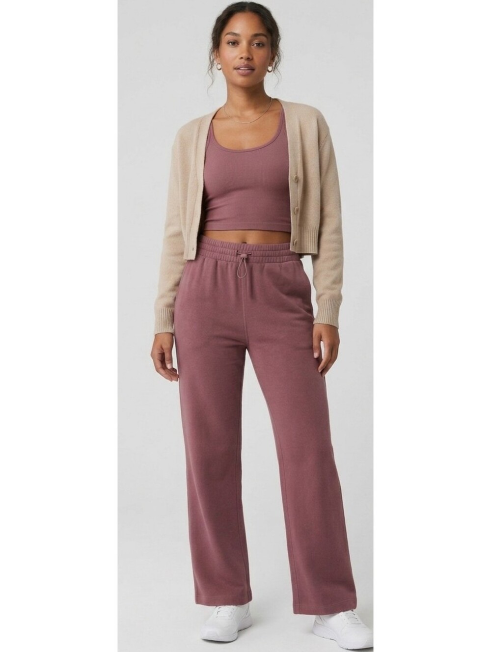 NEW Leapstride Rose Brown Straight Leg Track Pants
